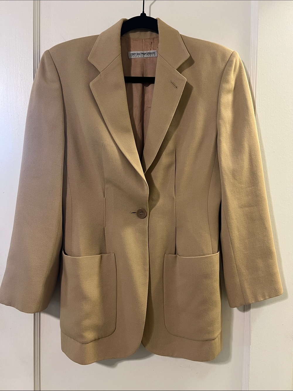 Vintage Emporio Armani Camel Tailored Wool Blazer